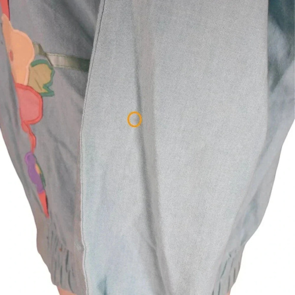 Southern Stitches || Quintessential 80's 90's Pastel Floral Cotton Zip Jacket XS - Picture 8 of 9